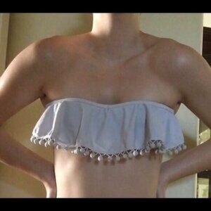 Strapless bathing suit top.